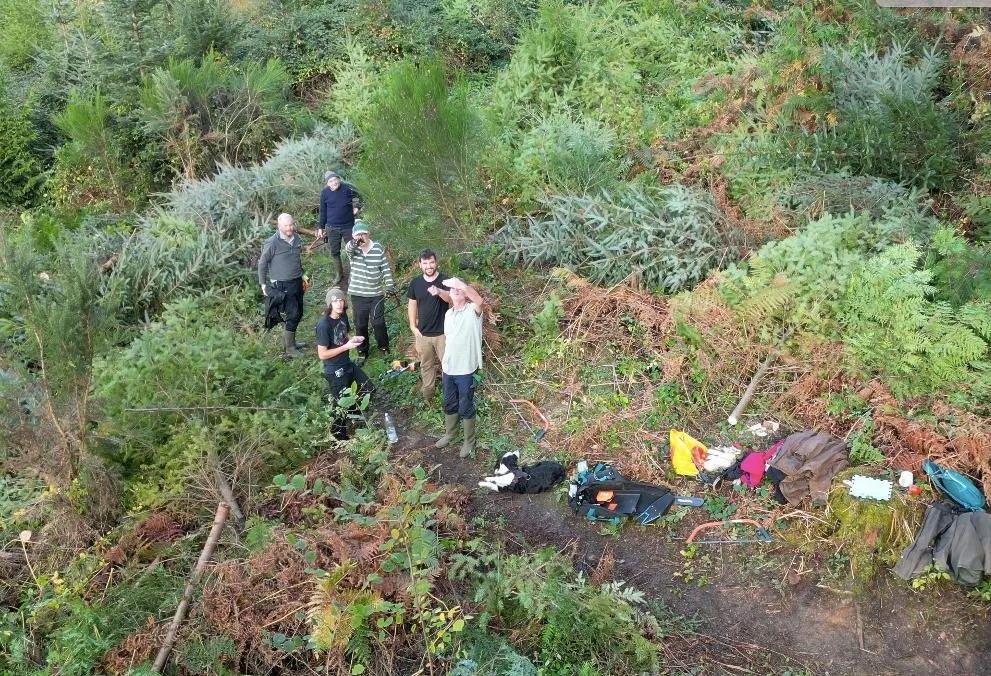 Group of people on a hillside
